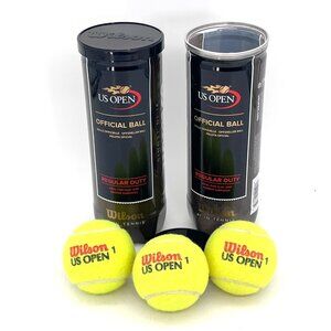 Wilson US Open Official Tennis Balls Regular Duty 2 Cans 6 Balls Clay & Indoor